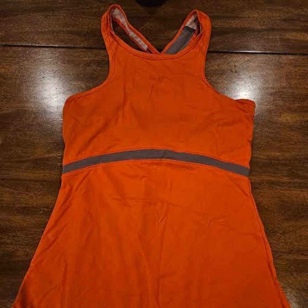 Lolë Bright Orange & a hint of Gray Racquets & Sports Athletic Racerback Tank